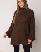 jumelle Maletă Maro cu Lână Oversize cu Linia Umerilor Căzută Lilenae