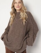 jumelle Maletă maro deschis cu Lână croială oversize cu umeri căzuți Lilenae