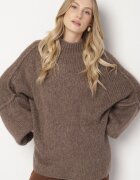 jumelle Maletă maro deschis cu Lână croială oversize cu umeri căzuți Lilenae