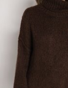 jumelle Maletă Oversize Simplă Maro cu amestec de Lână și Viscoză Nerafera