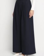jumelle Pantaloni bleumarin stil Palazzo cu buzunare laterale Adivena