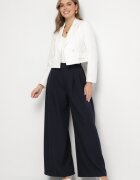 jumelle Pantaloni bleumarin stil Palazzo cu buzunare laterale Adivena