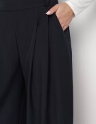 jumelle Pantaloni bleumarin stil Palazzo cu buzunare laterale Adivena