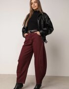 jumelle Pantaloni Casual Balloon cu cusături contrastante Aretuza Bordo