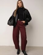 jumelle Pantaloni Casual Balloon cu cusături contrastante Aretuza Bordo
