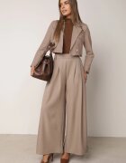 jumelle Pantaloni Maro deschis stil Palazzo cu buzunare oblice Adivena