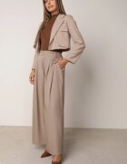 jumelle Pantaloni Maro deschis stil Palazzo cu buzunare oblice Adivena