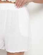 jumelle Pantaloni scurți albi clasici din bumbac cu talie înaltă Madellia