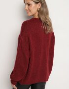 jumelle Pulover Bordeaux cu Croială Clasică Simplă cu Amestec de Lână și Viscoză Sezisya