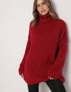 jumelle Pulover Bordo Oversize din tricot cu lână și mohair Temittes