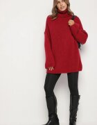 jumelle Pulover Bordo Oversize din tricot cu lână și mohair Temittes