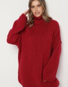 jumelle Pulover Bordo Oversize din tricot cu lână și mohair Temittes