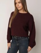 jumelle Pulover clasic cu adaos de lână și mâneci bufante Iritellia Bordo