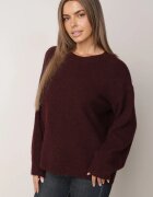 jumelle Pulover clasic cu adaos de lână și mâneci bufante Iritellia Bordo