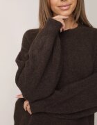 jumelle Pulover clasic cu adaos de lână și mâneci bufante Iritellia Maro