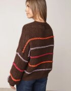 jumelle Pulover cu adaos de lână și vâscoză cu dungi contrastante Eritellia Maro