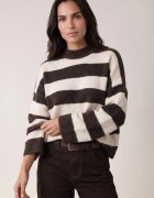 jumelle Pulover cu lână în dungi cu croială lejeră Ailvera Maro