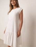 jumelle Rochie Albă din viscoză cu croi cloș Lizena