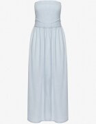 jumelle Rochie Albastru Deschis Cloche cu Decolteu Tip Bandeau Mavilore