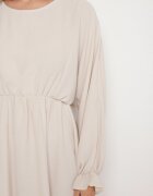 jumelle Rochie Bej deschis cu croială evazată și manșete decorative Terellea