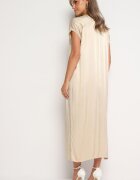 jumelle Rochie Bej din vâscoză cu croi drept Oversize Moratina