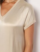 jumelle Rochie Bej din vâscoză cu croi drept Oversize Moratina