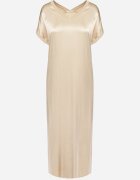 jumelle Rochie Bej din vâscoză cu croi drept Oversize Moratina