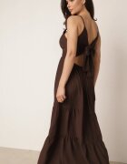 jumelle Rochie de vară evazată pe bretele cu tip cravată la spate Peramna Maro