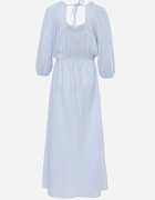 jumelle Rochie Evazată Din Bumbac Albastru Deschis Boho cu Legătură și cu Elastic în Talie Lawla