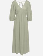 jumelle Rochie evazată din bumbac Boho Verde închis cu legătură și elastic în talie Lawla
