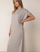 jumelle Rochie Gri Din Viscoză cu Croială Boxy cu Șliț Vimerina