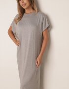 jumelle Rochie Gri Din Viscoză cu Croială Boxy cu Șliț Vimerina
