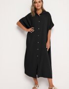 jumelle Rochie neagră de muselină din bumbac cu croială tip cutie Vimarille