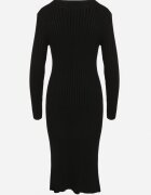 jumelle Rochie Neagră Mulată cu Vâscoză din Material Reiat cu Șnur Eleavia