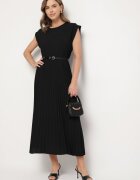 jumelle Rochie Neagră Plisată Mavence