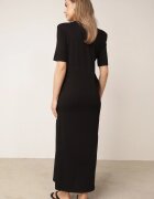 jumelle Rochie T-shirt din bumbac cu fronseu care evidențiază talia Timiore Neagră