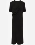 jumelle Rochie T-shirt din bumbac cu fronseu care evidențiază talia Timiore Neagră