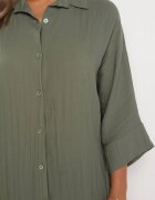 jumelle Rochie Verde închis cu croi boxy din Viscoză Ziseria