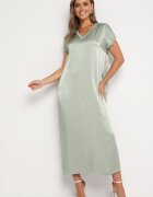 jumelle Rochie Viscoză Verde Deschisă Croi Drept Oversize Moratina