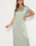 jumelle Rochie Viscoză Verde Deschisă Croi Drept Oversize Moratina