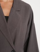 jumelle Sacou Gri Oversize Dublu cu Imitație de Buzunare Tinnielle