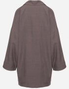 jumelle Sacou Gri Oversize Dublu cu Imitație de Buzunare Tinnielle