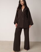 jumelle Sacou Maro Oversize Dublu Rând cu Imitație de Buzunare Tinnielle