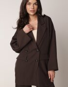 jumelle Sacou Maro Oversize Dublu Rând cu Imitație de Buzunare Tinnielle