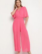 jumelle Salopetă Fucsia Plisată cu croială petrecută și cu elastic în talie Ameddie