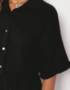jumelle Salopetă Neagră din Bumbac cu Bluză tip Cămașă și Pantaloni Drepți Namsore