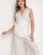 jumelle Set bej deschis cu in Pantaloni lari și bluză cu legături Idaviela