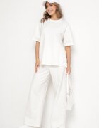jumelle Set Bej deschis de bumbac Pantaloni Largi și Tricou cu despicături Norpio