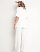 jumelle Set Bej deschis de bumbac Pantaloni Largi și Tricou cu despicături Norpio