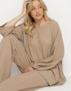 jumelle Set casual maro deschis Bluză cu mânecă lungă și Pantaloni largi Trulla